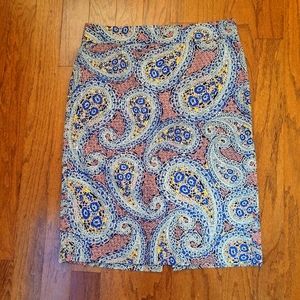 J. Crew | Colorful Paisley Pencil Skirt, Sz. 10